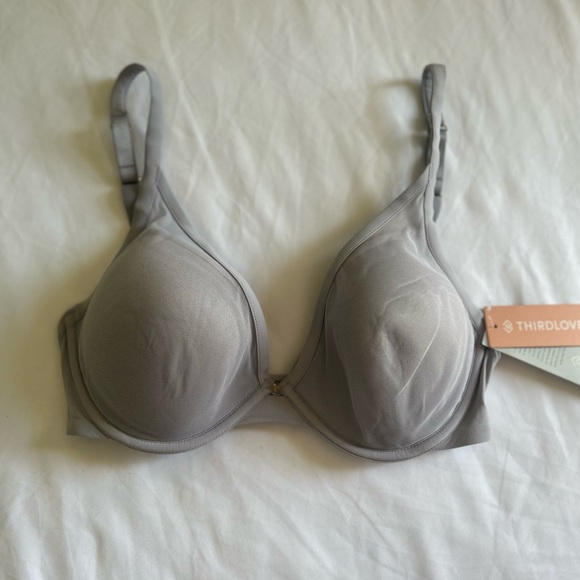 *THIRDLOVE  24/7 Classic Contour Plunge Bra NWT Grey O-36 - Picture 5 of 12